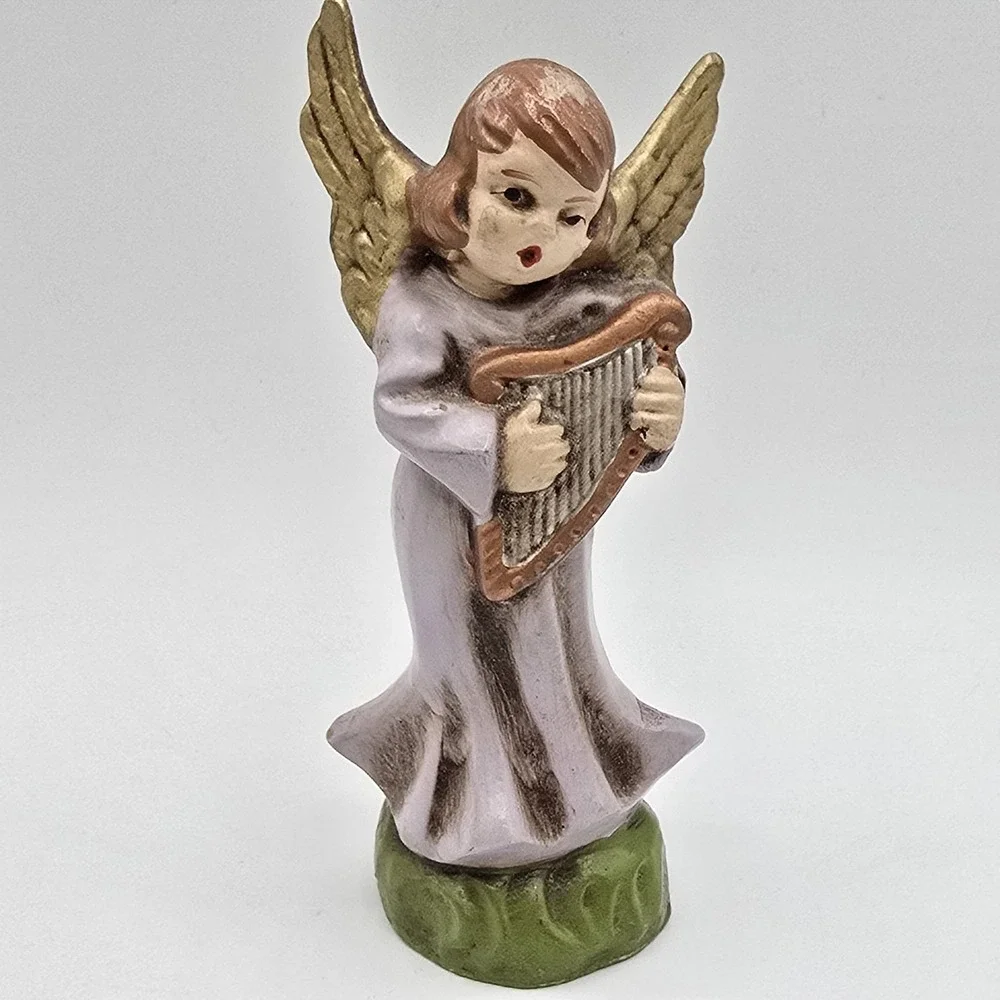 Vintage Christmas Nativity Angel Figurine Germany Paper Mache Antique